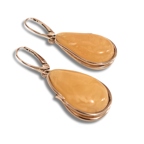 Click to view detail for HW-4059 Earrings, Yellow Teadrop, Silver $115